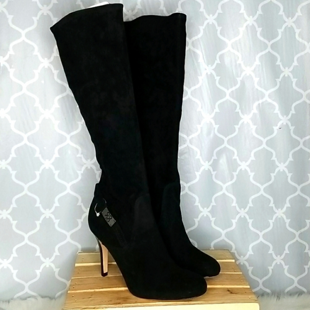 Coach suede heeled boots